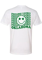 Rally Oklahoma White Shamrock Smiley Face Short Sleeve Fashion T Shirt