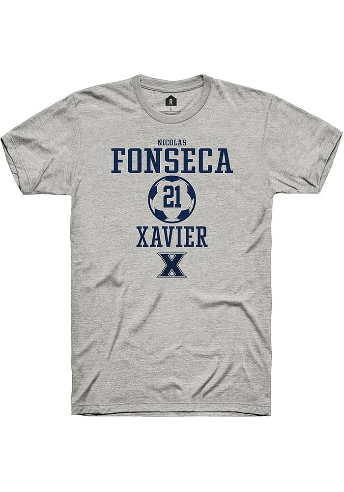 Nicolas Fonseca  Xavier Musketeers Ash Rally NIL Sport Icon Short Sleeve T Shirt