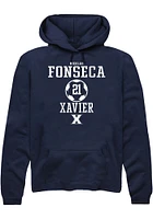 Nicolas Fonseca  Rally Xavier Musketeers Mens Navy Blue NIL Sport Icon Long Sleeve Hoodie