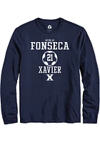 Nicolas Fonseca  Xavier Musketeers Navy Blue Rally NIL Sport Icon Long Sleeve T Shirt