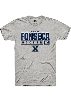 Nicolas Fonseca  Xavier Musketeers Ash Rally NIL Stacked Box Short Sleeve T Shirt