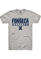 Nicolas Fonseca  Xavier Musketeers Ash Rally NIL Stacked Box Short Sleeve T Shirt