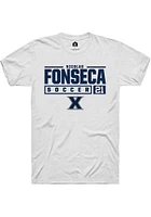 Nicolas Fonseca  Xavier Musketeers White Rally NIL Stacked Box Short Sleeve T Shirt