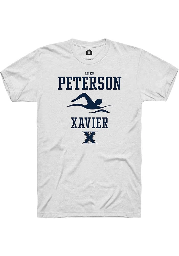 Luke Peterson  Xavier Musketeers White Rally NIL Sport Icon Short Sleeve T Shirt