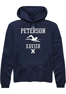 Luke Peterson  Rally Xavier Musketeers Mens Navy Blue NIL Sport Icon Long Sleeve Hoodie