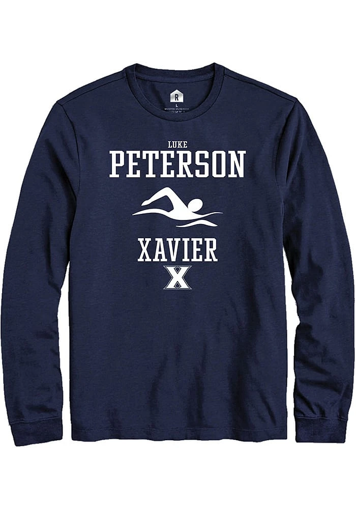 Luke Peterson  Xavier Musketeers Navy Blue Rally NIL Sport Icon Long Sleeve T Shirt