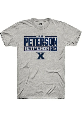 Luke Peterson  Xavier Musketeers Ash Rally NIL Stacked Box Short Sleeve T Shirt