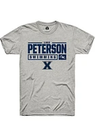 Luke Peterson  Xavier Musketeers Ash Rally NIL Stacked Box Short Sleeve T Shirt