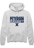 Luke Peterson  Rally Xavier Musketeers Mens White NIL Stacked Box Long Sleeve Hoodie