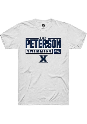 Luke Peterson  Xavier Musketeers White Rally NIL Stacked Box Short Sleeve T Shirt