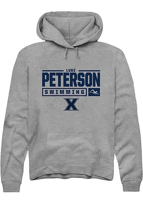 Luke Peterson  Rally Xavier Musketeers Mens Graphite NIL Stacked Box Long Sleeve Hoodie