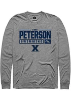 Luke Peterson  Xavier Musketeers Graphite Rally NIL Stacked Box Long Sleeve T Shirt