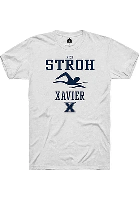 Nick Stroh  Xavier Musketeers White Rally NIL Sport Icon Short Sleeve T Shirt