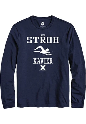 Nick Stroh  Xavier Musketeers Navy Blue Rally NIL Sport Icon Long Sleeve T Shirt