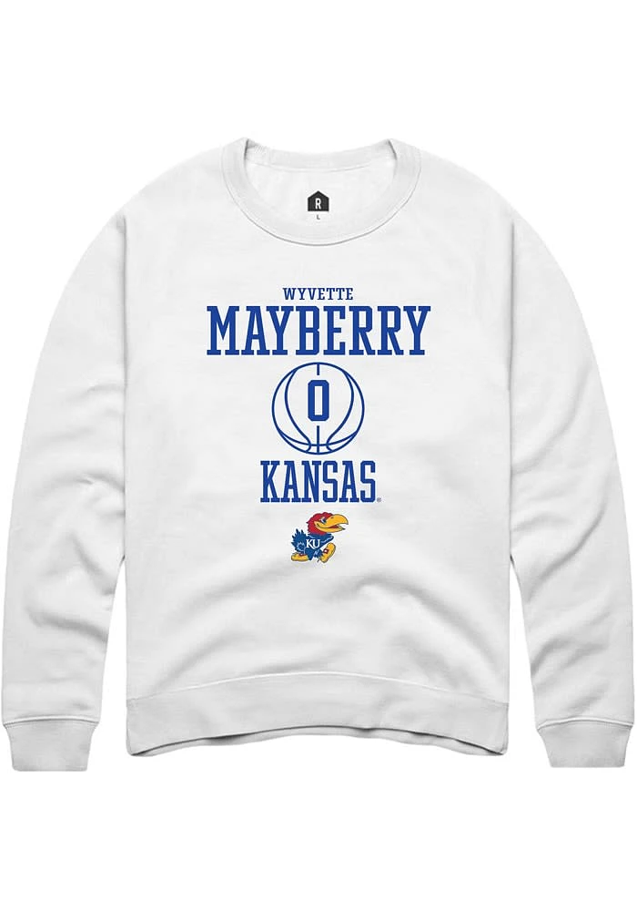 Wyvette Mayberry Rally Kansas Jayhawks Mens NIL Sport Icon Long Sleeve Crew Sweatshirt