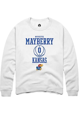 Wyvette Mayberry Rally Kansas Jayhawks Mens NIL Sport Icon Long Sleeve Crew Sweatshirt