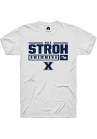 Nick Stroh  Xavier Musketeers White Rally NIL Stacked Box Short Sleeve T Shirt