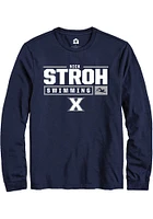 Nick Stroh  Xavier Musketeers Navy Blue Rally NIL Stacked Box Long Sleeve T Shirt