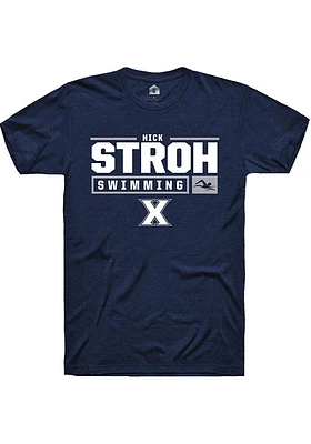 Nick Stroh  Xavier Musketeers Navy Blue Rally NIL Stacked Box Short Sleeve T Shirt