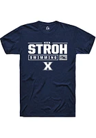 Nick Stroh  Xavier Musketeers Navy Blue Rally NIL Stacked Box Short Sleeve T Shirt