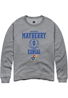 Wyvette Mayberry  Rally Kansas Jayhawks Mens Graphite NIL Sport Icon Long Sleeve Crew Sweatshirt