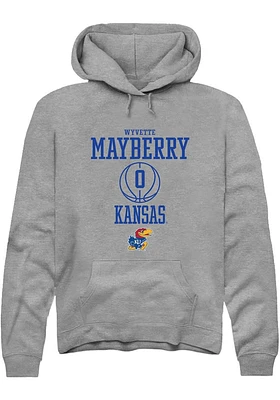 Wyvette Mayberry  Rally Kansas Jayhawks Mens Graphite NIL Sport Icon Long Sleeve Hoodie