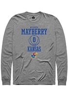 Wyvette Mayberry  Kansas Jayhawks Graphite Rally NIL Sport Icon Long Sleeve T Shirt