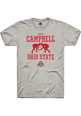 Boede Campbell  Ohio State Buckeyes Ash Rally NIL Sport Icon Short Sleeve T Shirt