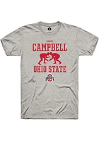 Boede Campbell  Ohio State Buckeyes Ash Rally NIL Sport Icon Short Sleeve T Shirt