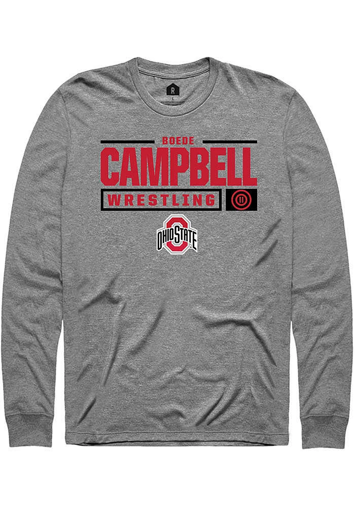 Boede Campbell Ohio State Buckeyes Rally NIL Stacked Box Long Sleeve T Shirt