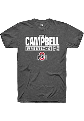 Boede Campbell  Ohio State Buckeyes Dark Grey Rally NIL Stacked Box Short Sleeve T Shirt