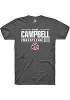 Boede Campbell  Ohio State Buckeyes Dark Grey Rally NIL Stacked Box Short Sleeve T Shirt