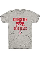 Cole Robertson  Ohio State Buckeyes Ash Rally NIL Sport Icon Short Sleeve T Shirt