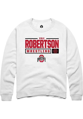 Cole Robertson Rally Ohio State Buckeyes Mens NIL Stacked Box Long Sleeve Crew Sweatshirt