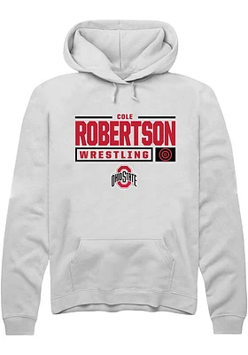 Cole Robertson Rally Ohio State Buckeyes Mens NIL Stacked Box Long Sleeve Hoodie