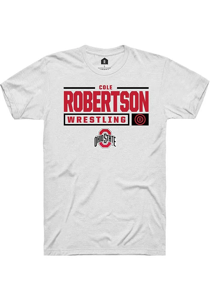 Cole Robertson Ohio State Buckeyes Rally NIL Stacked Box Short Sleeve T Shirt