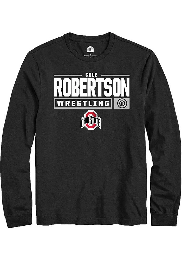 Cole Robertson Ohio State Buckeyes Rally NIL Stacked Box Long Sleeve T Shirt