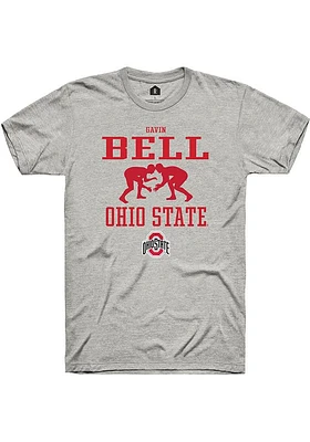 Gavin Bell  Ohio State Buckeyes Ash Rally NIL Sport Icon Short Sleeve T Shirt