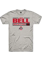 Gavin Bell  Ohio State Buckeyes Ash Rally NIL Stacked Box Short Sleeve T Shirt