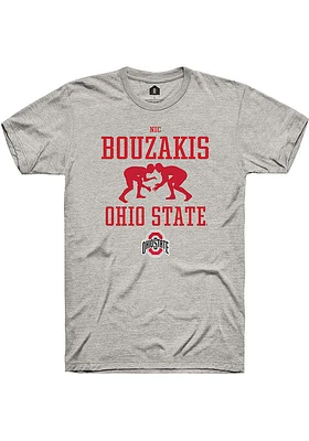 Nic Bouzakis  Ohio State Buckeyes Ash Rally NIL Sport Icon Short Sleeve T Shirt