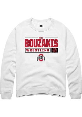 Nic Bouzakis Rally Ohio State Buckeyes Mens NIL Stacked Box Long Sleeve Crew Sweatshirt