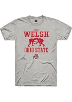 Rocco Welsh  Ohio State Buckeyes Ash Rally NIL Sport Icon Short Sleeve T Shirt