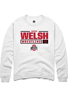 Rocco Welsh Rally Ohio State Buckeyes Mens NIL Stacked Box Long Sleeve Crew Sweatshirt