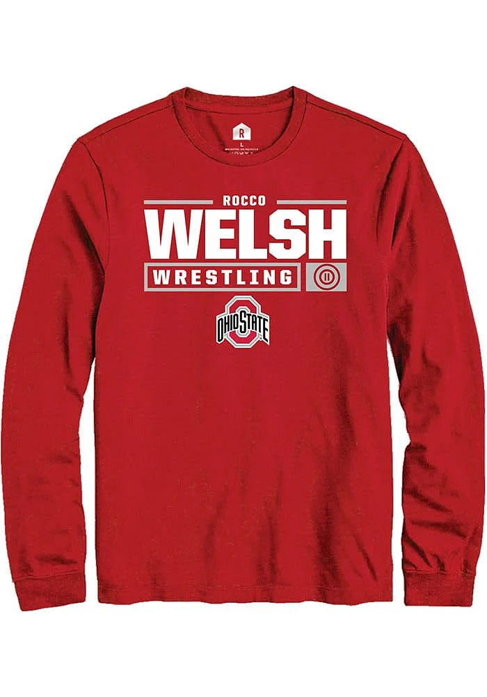 Rocco Welsh Ohio State Buckeyes Rally NIL Stacked Box Long Sleeve T Shirt