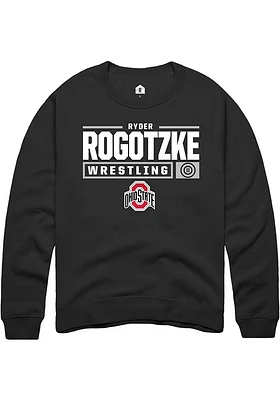 Ryder Rogotzke Rally Ohio State Buckeyes Mens NIL Stacked Box Long Sleeve Crew Sweatshirt