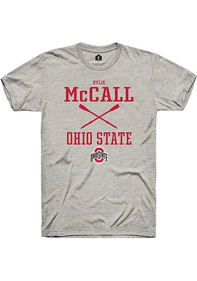 Rylie McCall  Ohio State Buckeyes Ash Rally NIL Sport Icon Short Sleeve T Shirt