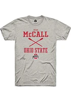 Rylie McCall  Ohio State Buckeyes Ash Rally NIL Sport Icon Short Sleeve T Shirt