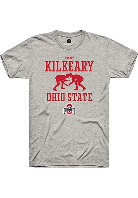 Vinny Kilkeary  Ohio State Buckeyes Ash Rally NIL Sport Icon Short Sleeve T Shirt