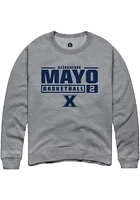 Aizhanique Mayo  Rally Xavier Musketeers Mens Graphite NIL Stacked Box Long Sleeve Crew Sweatshi..