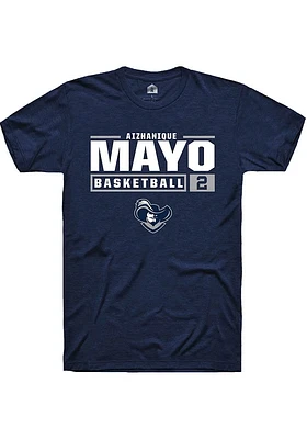 Aizhanique Mayo  Xavier Musketeers Navy Blue Rally NIL Stacked Box Short Sleeve T Shirt